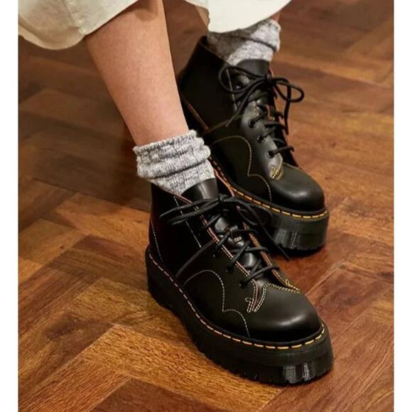 DR. MARTENS Unisex-Adult Black Church Quad Archive Ankle Boot Sz 8 - Picture 1 of 11